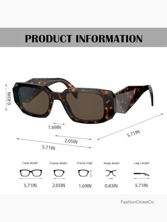 Retro Rectangle Sunglasses UV400 Protection Fashion Square Frame Unisex